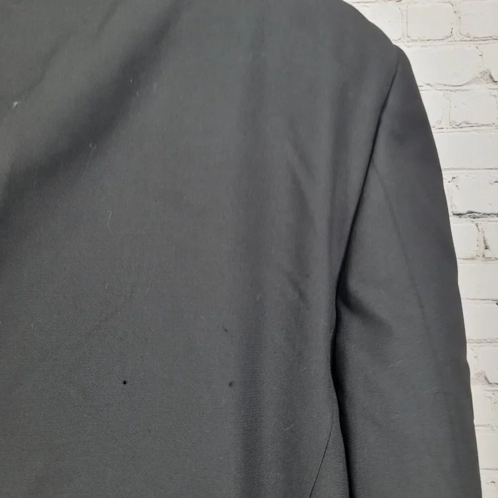 Vito Rufolo Black 100% Wool Comero Super 100's Tuxedo Suit Jacket Italy 44R
